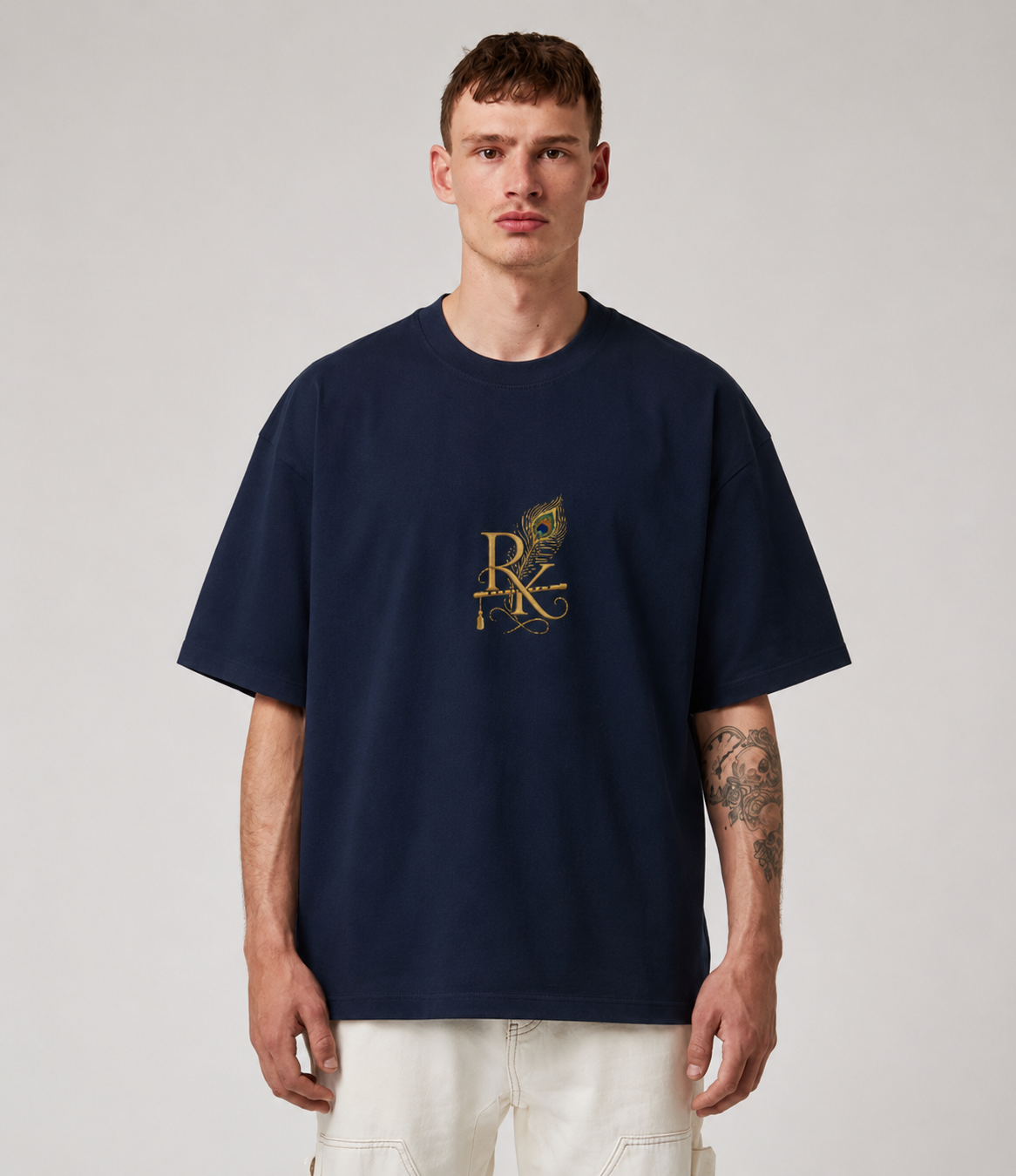 The "Radha Krishna Eternal Love" Oversized Graphic Tee